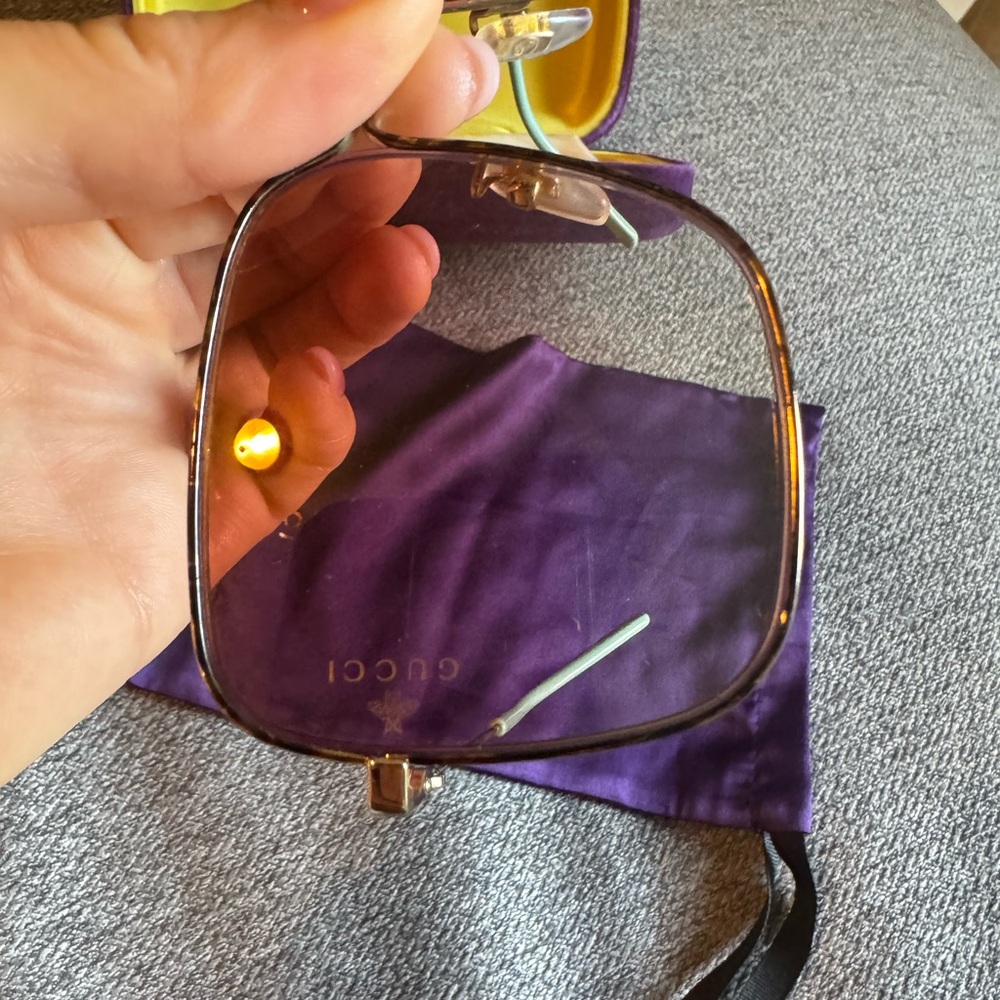 GUCCI Orange Square Sunglasses - Picture 7 of 8